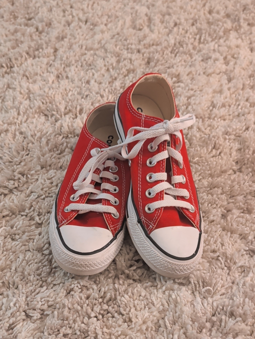 Converse Red Canvas Low-Top Sneakers size 6.5
